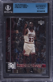 1997/98 Upper Deck "Game Dated Memorable Moments" #18 Michael Jordan - BGS AUTHENTIC ALTERED